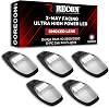 RECON - Fits 2019-2024 RAM HD 25003500 5-Piece Cab Roof Light Set 2-Way Front & Rear Facing Ultra High Power LED Multiple Lens & Colors Replaces FactoryOEM Cab Lights WHITE LED, SMOKED LENS
