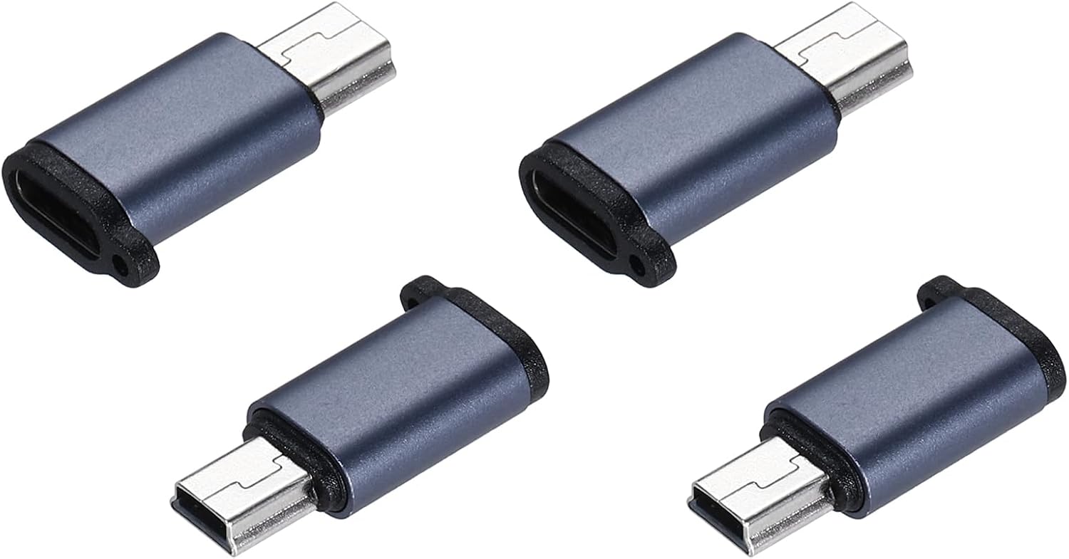 MECCANIXITY 2Pcs USB C to Mini USB Adapter, USB C Female to Mini USB Male Converter Adapter for Laptop PC Phone Car