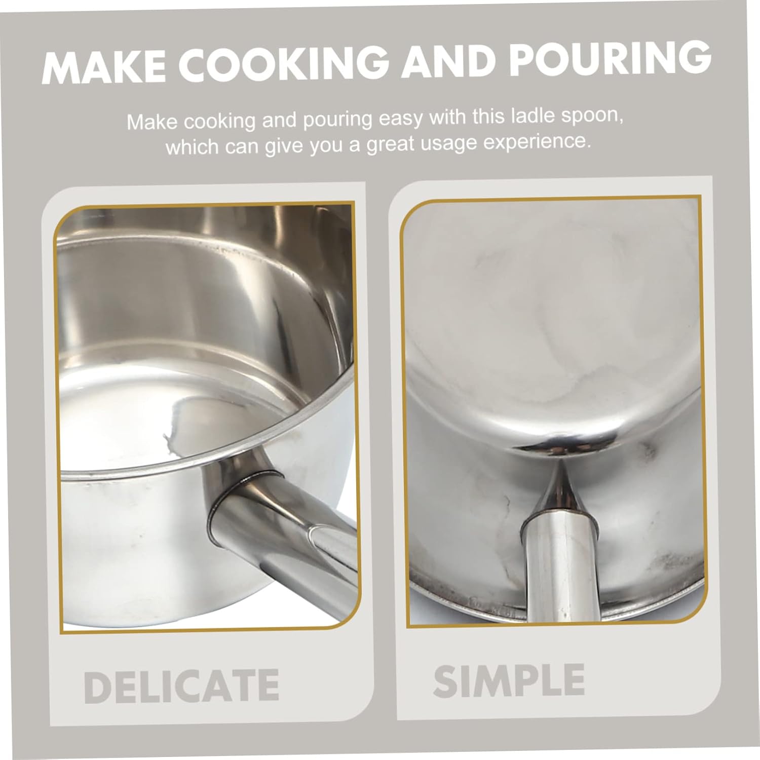 Wakauto Stainless Steel Long Handle Water Ladle Thickened Kitchen Scoop for Cooking Pouring Household and Canteen Use Rust Resistant Multi Functional Water Scoop