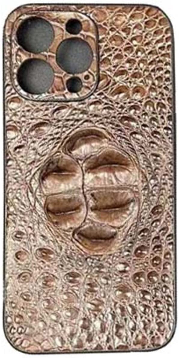 Coque iPhone 14 Pro Max en cuir crocodile marron luxe protecteur - 8