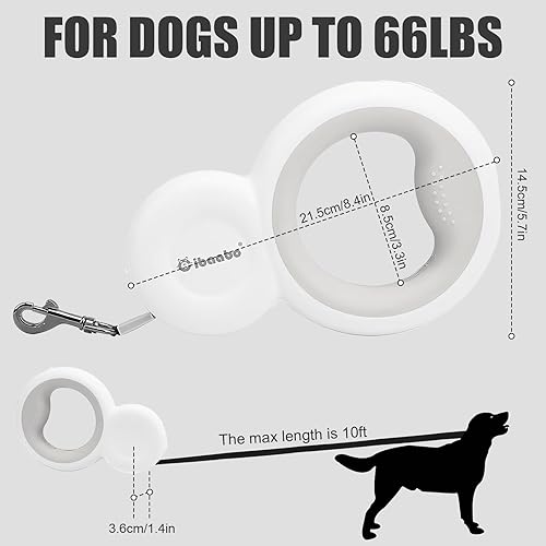 Miniatura 3 de Correa retráctil para perro con luz LED y soporte para bolsa de excrementos, correa extensible de 10 pies para perros pequeños y medianos de menos