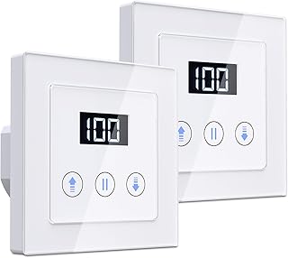 Rolladenschalter Smart, Jalousieschalter Rolladen Zeitschaltuhr Kompatibel mit Alexa/Google Home, Prozentuale Steuerung, Mit steuerbarer LEDs Benötigt Nullleiter