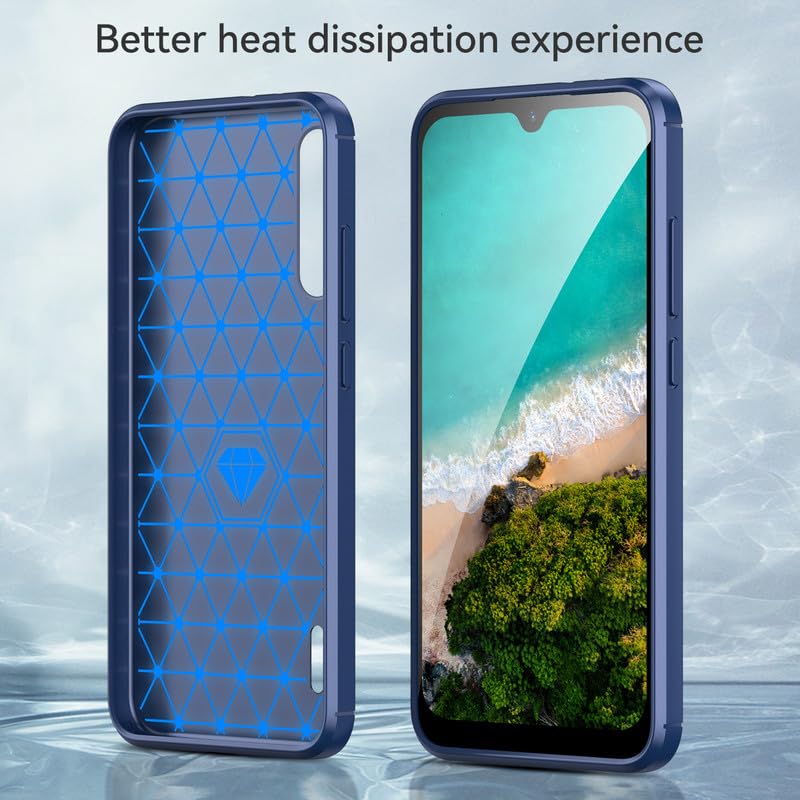 Image of Hybrid Carbon Fiber Back Case for Xiaomi Mi A3 (Blue)