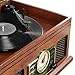 Victrola VTA-250B-MAH 4-in-1 Nostalgic Bluetooth Record Player with 3-Speed Turntable FM Radio and Aux-in Mahogany