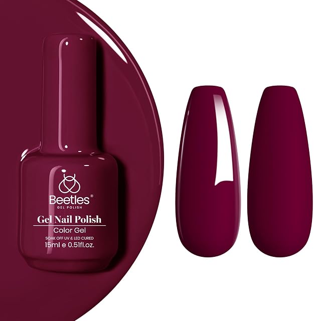 Beetles Gel Polish US Beetles Wine Red Gel Polish, Vanessa Wine, 15ML Burgundy Gel Nail Polish