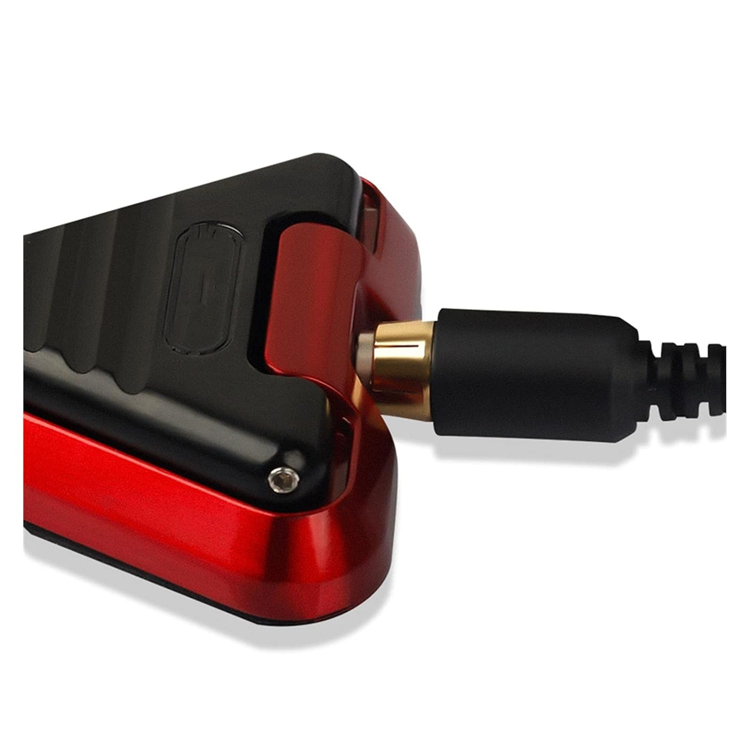 Protable Triangle Tattoo Foot Pedal RCA Clip Cord Tattoo Foot Switch for Tattoo Power Supply(Red)(Silver)