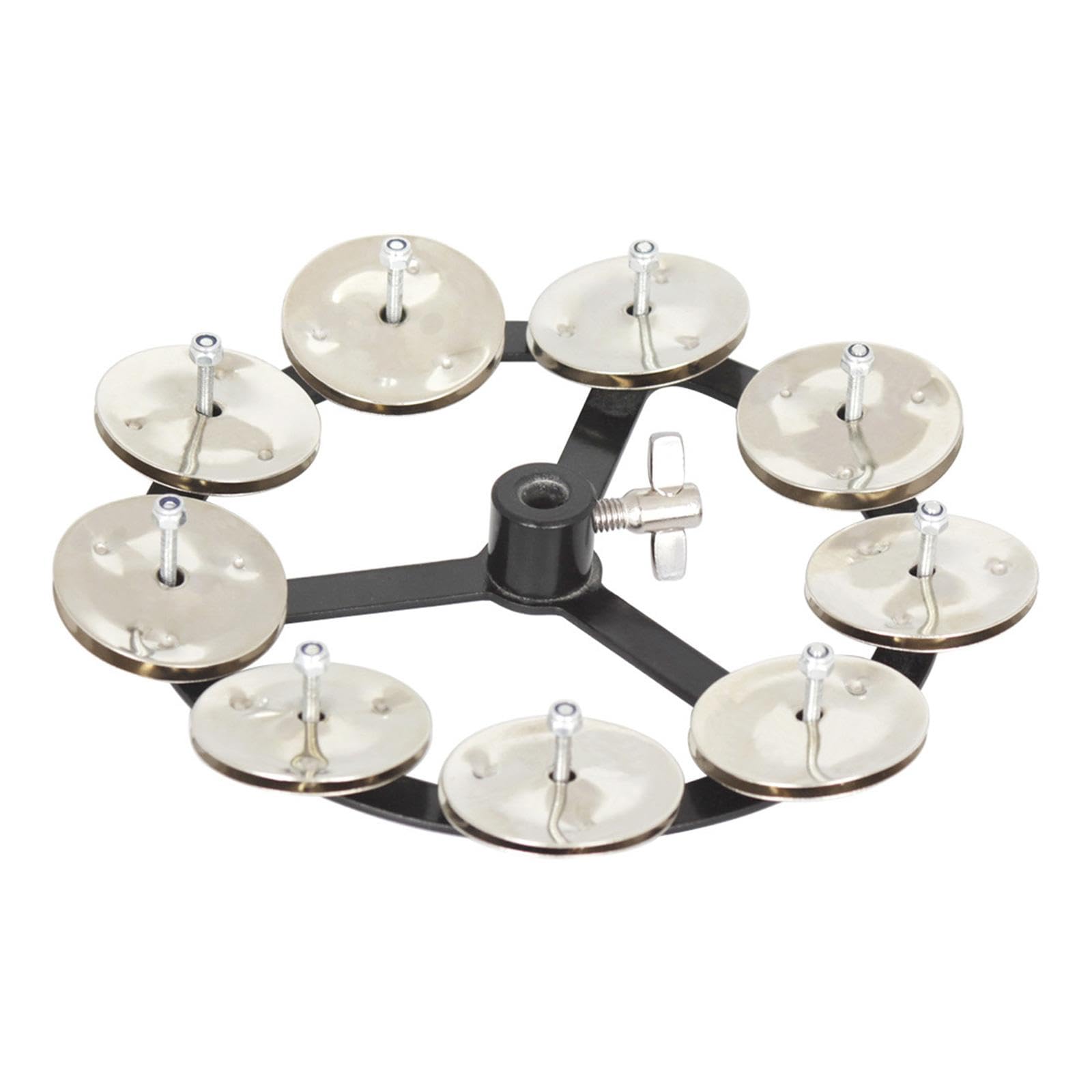 Garende Cymbal Instrument with Hihat, Portable Drum Set Accessory, Ching Tambourine for Drumming