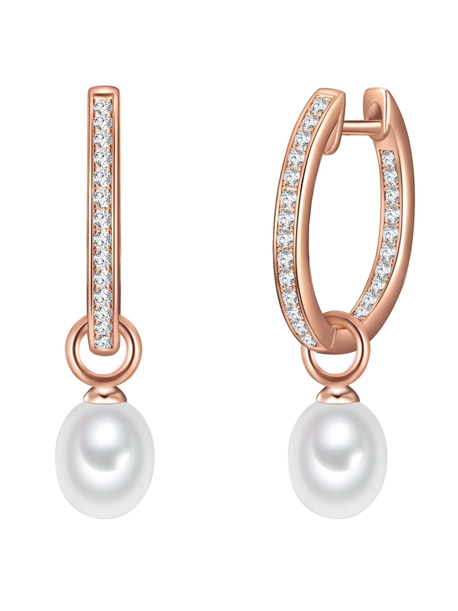 Valero Pearls Damen Ohrringe 925/- Sterling Silber roségold