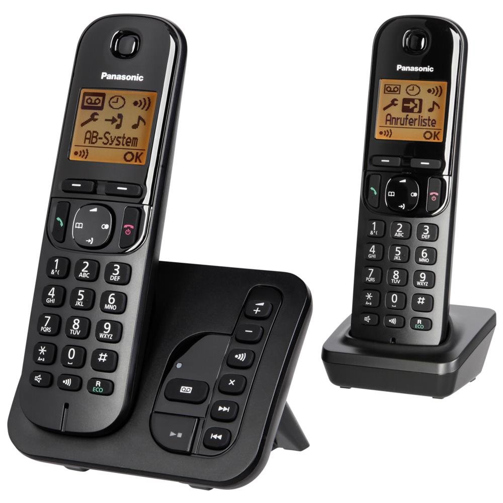 Panasonic KX-TGC222GB Schnurlostelefon mit AB KX-TGC222 schwarz