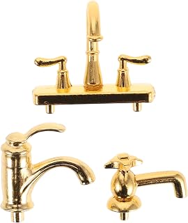 3 Piezas Grifos Miniatura de Aleación Realista para Casa de Muñecas Decoración y Micro Accesorio Versátil para Fotografía
