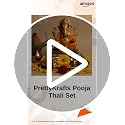 Image of PrettyKrafts Pooja Thali Set Big Size | 8.2 inch Brass Plate, Glass, Spoon, Bowl, Agarbatti Stand, Diya | Golden Thali for Pooja Plate | Puja Ki Thali | Elegant Pooja Thali Brass for Home & Festivals