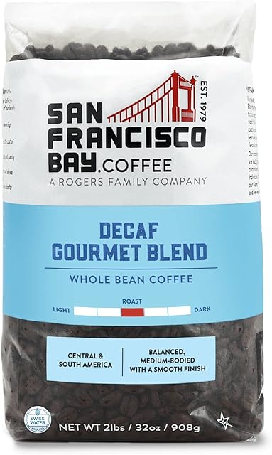 San Francisco Bay Coffee Decaf Gourmet Blend, Whole Bean, 908 g