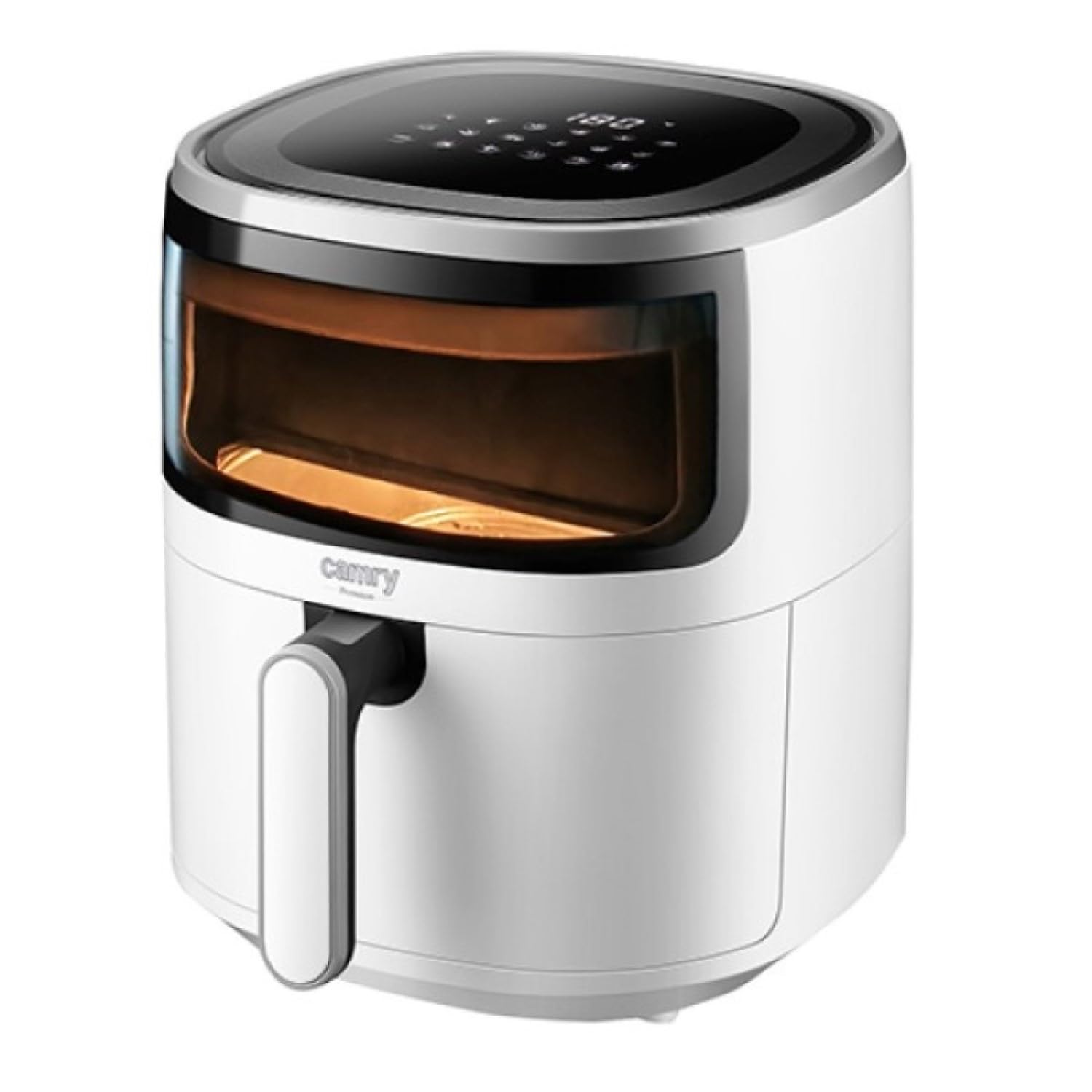 CAMRY CR 6313 Freidora de aire caliente 5L, 12 programas, tecnología de convección, 2000 W, cocina saludable con mínima grasa, rango de temperatura 80-200 °C, ventana, panel táctil LED, color blanco