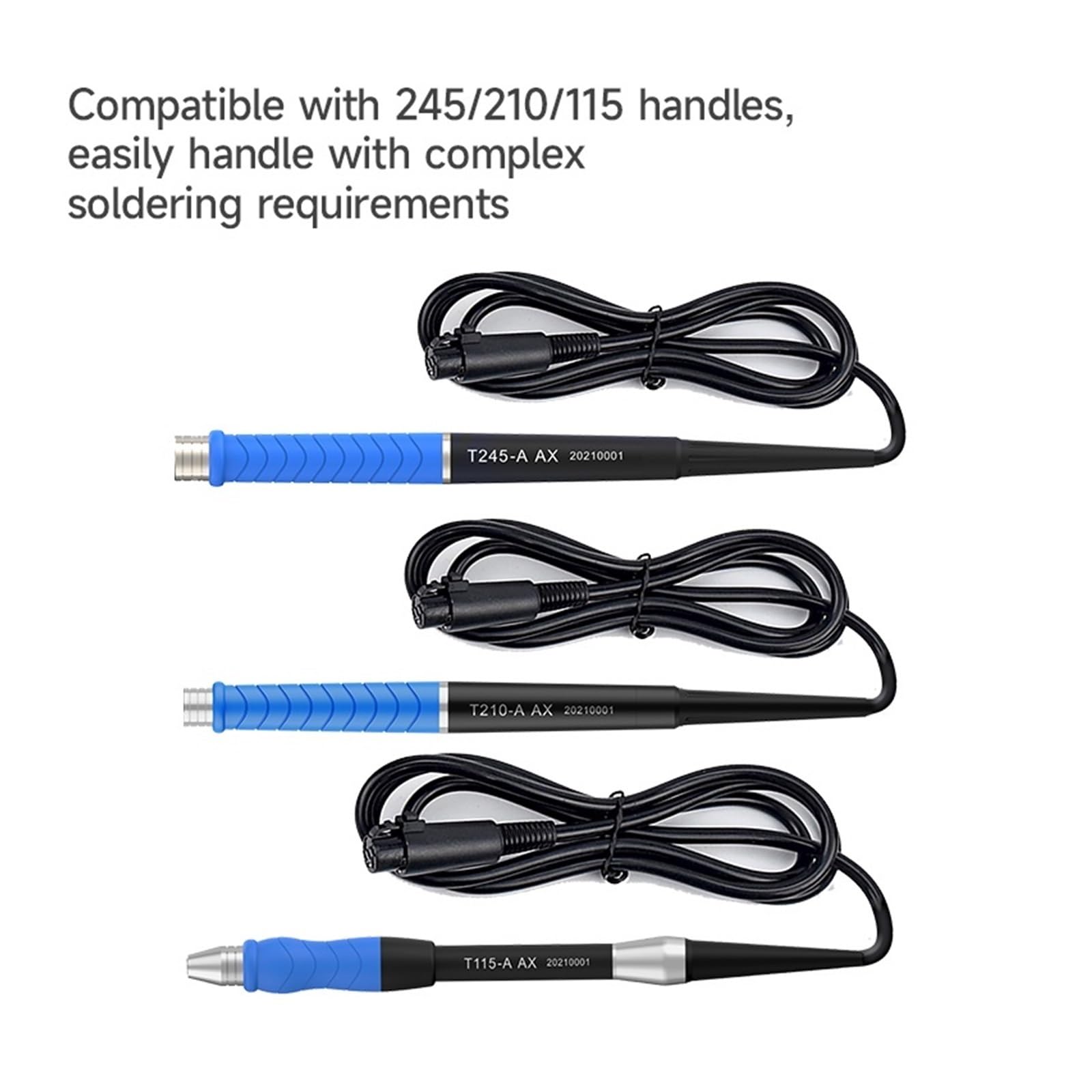 Stacja lutownicza, T420D Dwukanałowa Inteligentna Stacja Lutownicza Kontrola Temperatury HD Wyświetlacz Ciekłokrystaliczny Naprawa Narzędzi Lutowniczych(C245 C210 handle set)