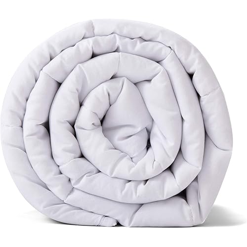 RelaxBlanket Weighted Blanket | 60''x80'',12lbs | for Individual Between 110-160 lbs | Premium Cotton Material with Glass Beads | White