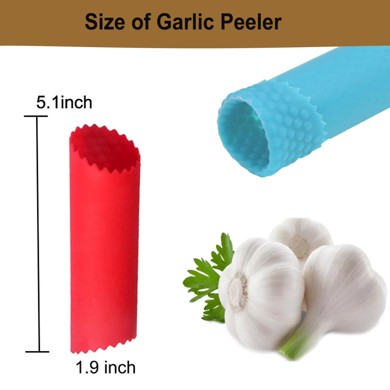 Juego de pelador de ajo, 10 piezas de rodillo de ajo de silicona, tubo pelador de ajo, herramienta fácil de pelar ajo, removedor de piel, rodillo de soporte conveniente para uso en la cocina 2