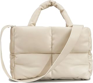 Women Large Quilted Puffer Tote Bag Soft Padded Down Winter Handbag Space Totes Puffer Shoulder Bag Pillow Shopper Bag