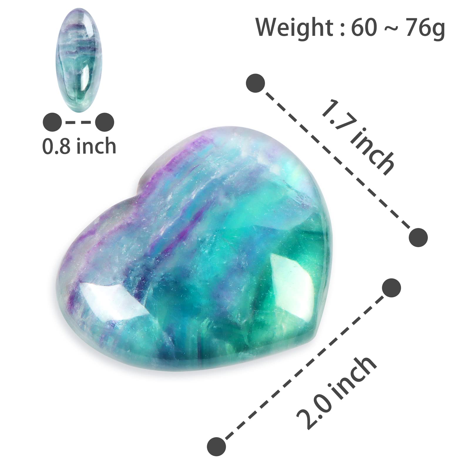 10Pcs Natural Opal Opalite Quartz Crystal Pocket Palm Worry Stones Heart Healing - View #3