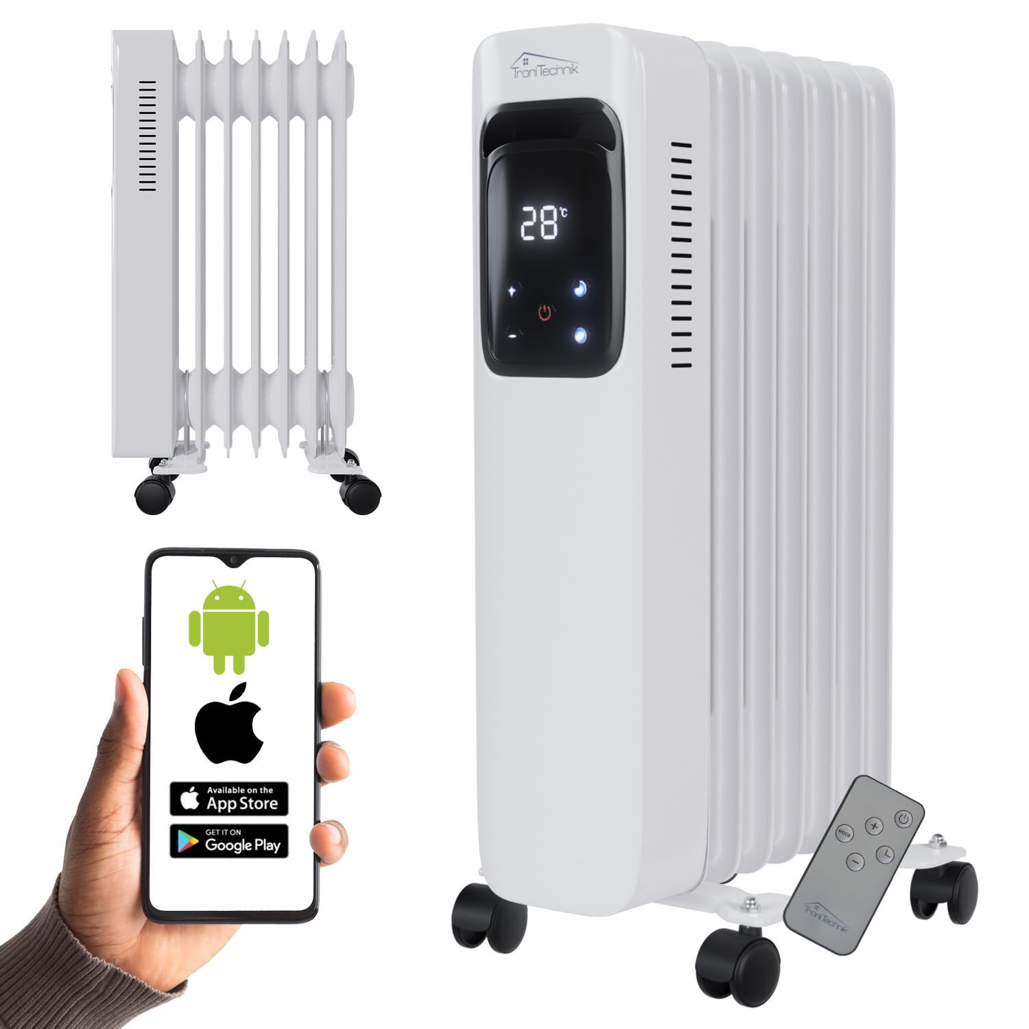 Tronitechnik® Ölradiator OR-307 7 Rippen 1500 W WiFi weiß