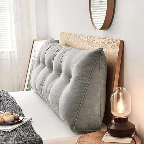 Miniatura 2 de Almohada grande de cuña para cabecera de lectura, almohada para sentarse en la cama para adultos, cojín triangular para respaldo, soporte lumbar y