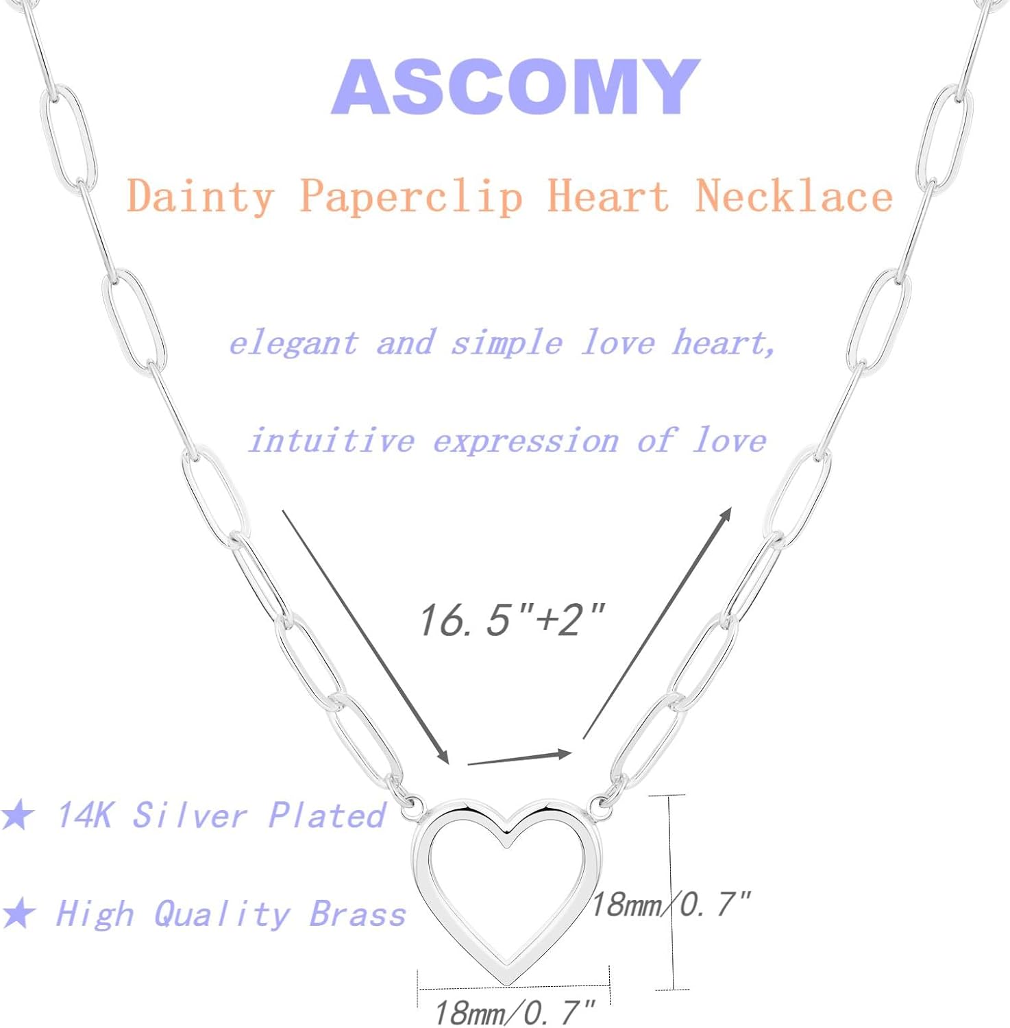 ASCOMY Dainty Gold Necklace for Women 14K Gold Plated Necklaces for Her Delicate Love Heart Necklace Heart Pendant Necklace Cute Necklaces Festival Jewelry Gift for Women - Image 8
