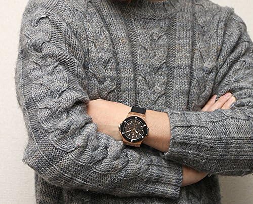 Amazon Hyakuichi 101 腕時計 ウォッチ 100m防水 クロノグラフ 日付表示 ラバーベルト シルバー ブラック メンズ メンズ腕時計 腕時計 通販