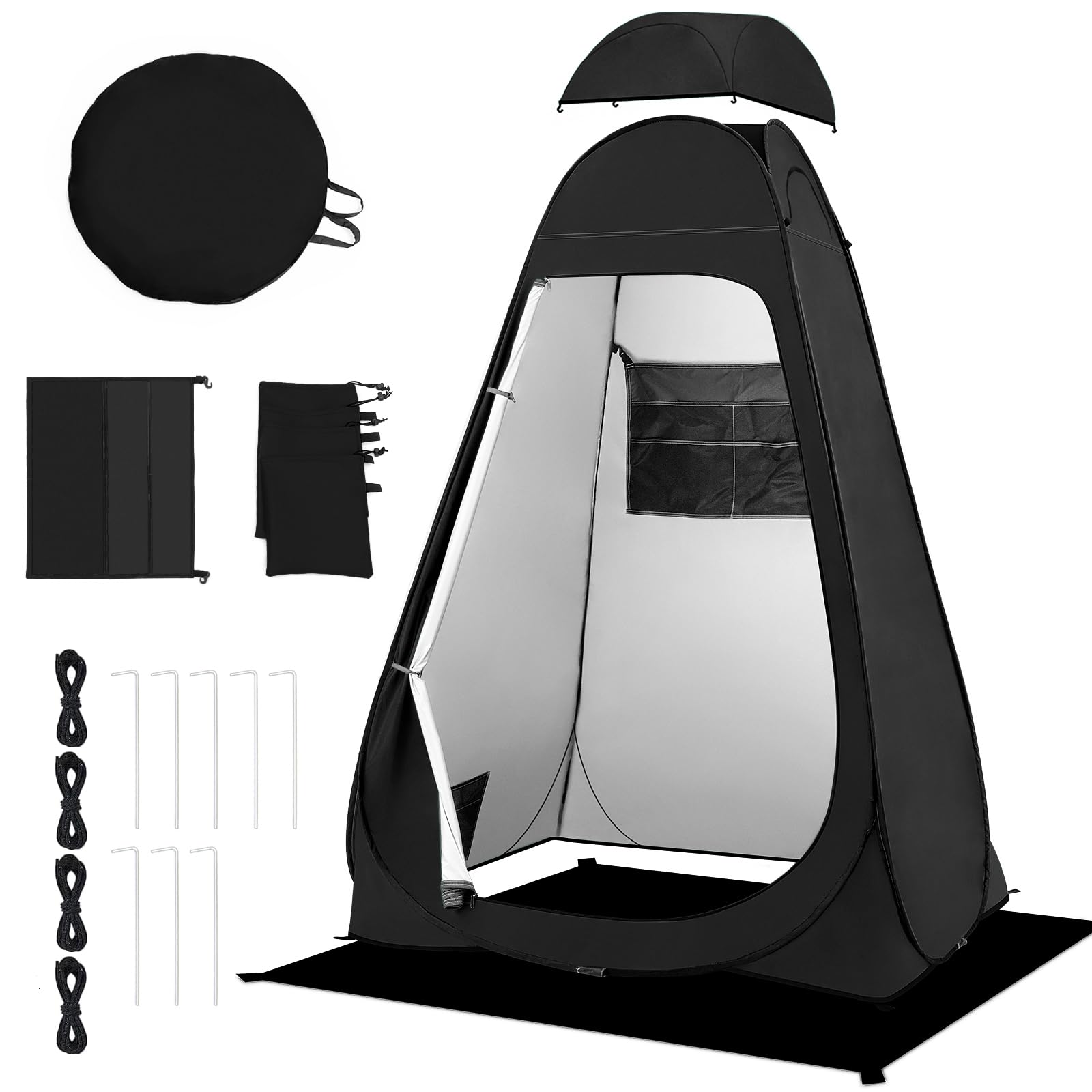 BRIAN & DANY Tenda da Doccia Pop Up, Tenda Portatile con Antipioggia e Finestre, Tenda da Campeggio per Escursionismo e Spiaggia, UPF 50+ & Impermeabile, 120 x 120 x 190 cm