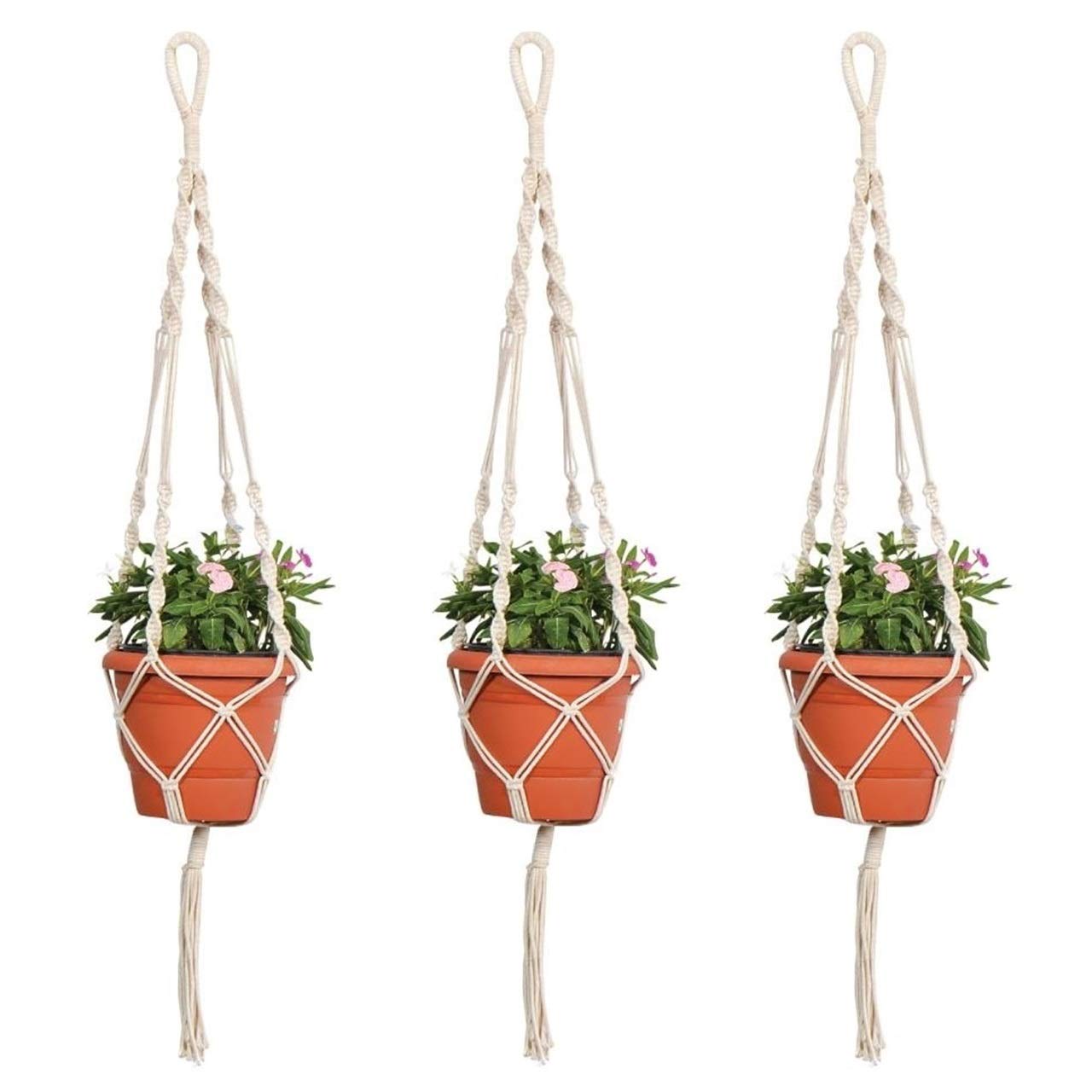 ecofynd Macrame Plant Hanger, Flower Pot Holder, Ivory, 39 inches, Pack of 2 (B07PJBZBB1) Amazon Price History, Amazon Price Tracker