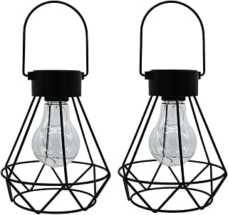 LUMI JARDIN Set di 2 lanterne solari da tavolo o da appendere, lampadine Micro LED,...