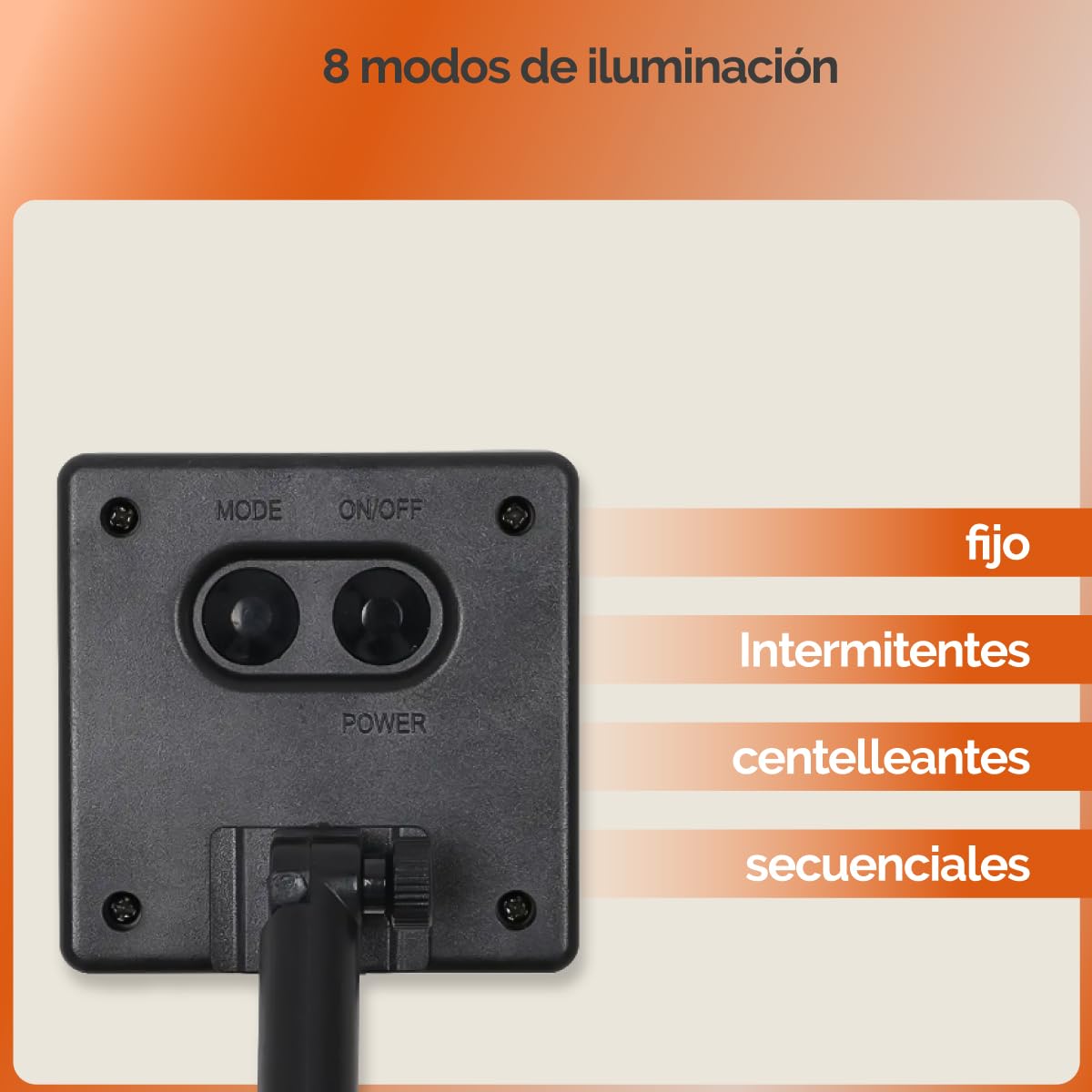 Linxor - Lote de 4 guirnaldas solares exteriores para jardín y terraza - Bombillas LED con 8 modos - 22 m - Blanco frío