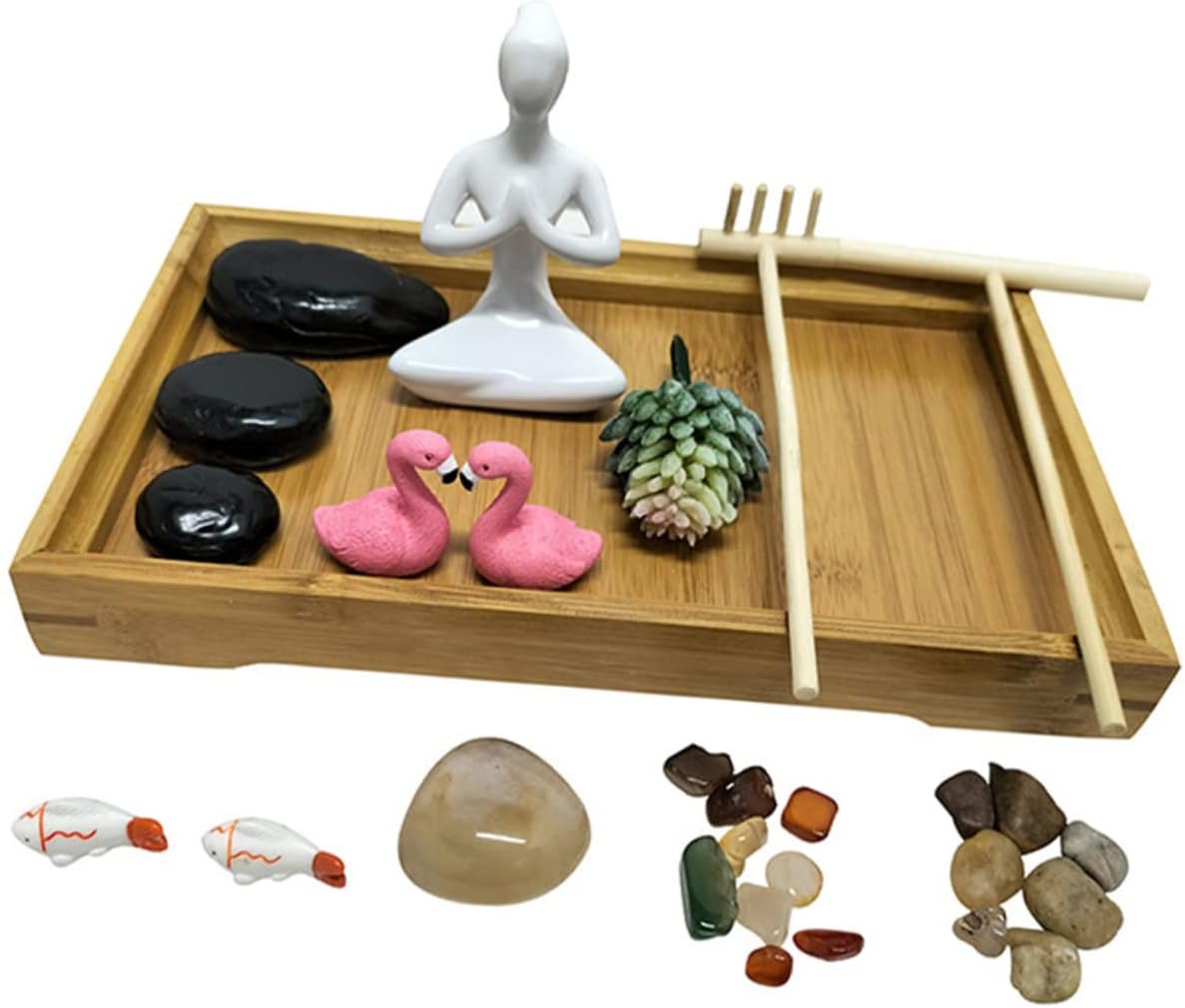 Decorative Zen Sand Table Ornaments Meditation Garden Box Tabletop Decor for Home