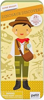 Petit Collage Magnetic Dress Up, Dino Discovery â€“ Magnetic Game Board with Mix and Match Magnetic Pieces, Ideal for Ages 3+ â€“ Includes 2 Scenes and 25 Creative Magnetic Pieces