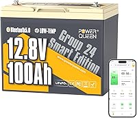 Vista 18 de Power Queen Batería LiFePO4 de 12 V 200 Ah de 2560 Wh, batería de litio RV de hasta 15000 ciclos profundos, energía de reserva para energía solar