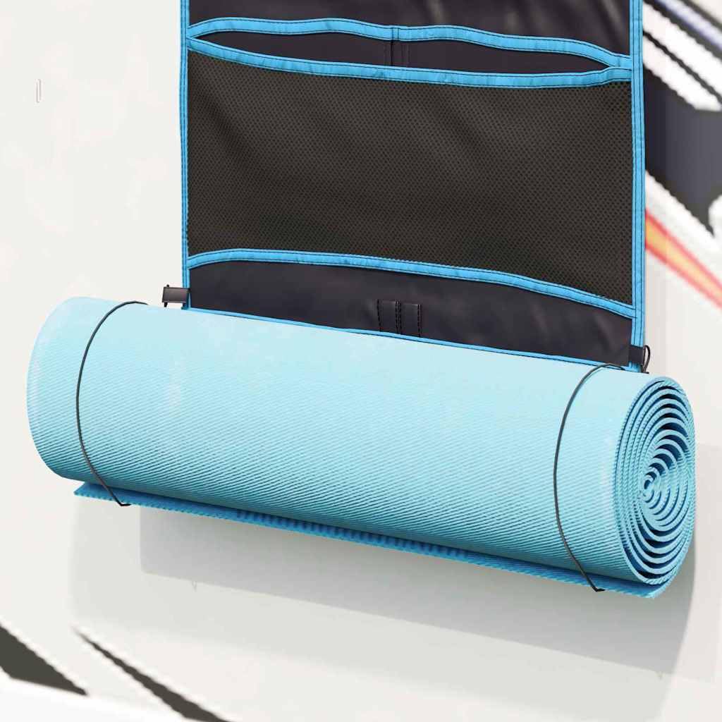 Aufbewahrungstasche Schwarz und Blau aus Oxford, 125 x 48 cm, leichtes Outdoor Zubehör für Camping, Wandern, Trekking, mit robustem Stoff, rechteckig für sichere Aufbewahrung und Transport