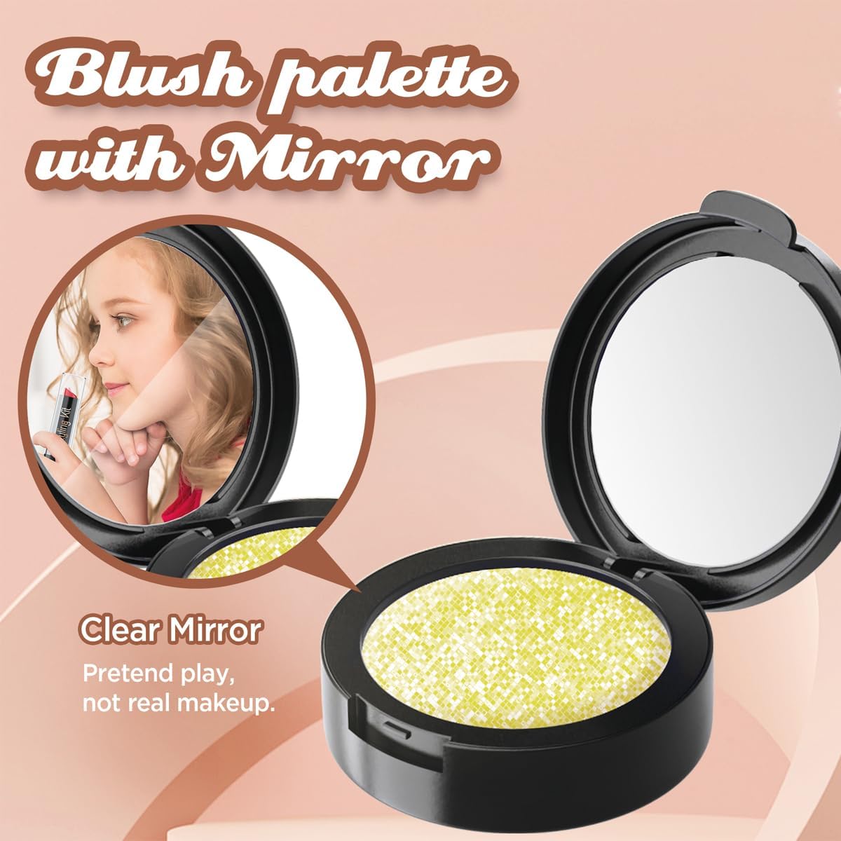 Makeup Kits Play Set, Pretend Makeup Toys for Girls Gifts 3+ Years Old (Not Contains Real Cosmetics) (Black)