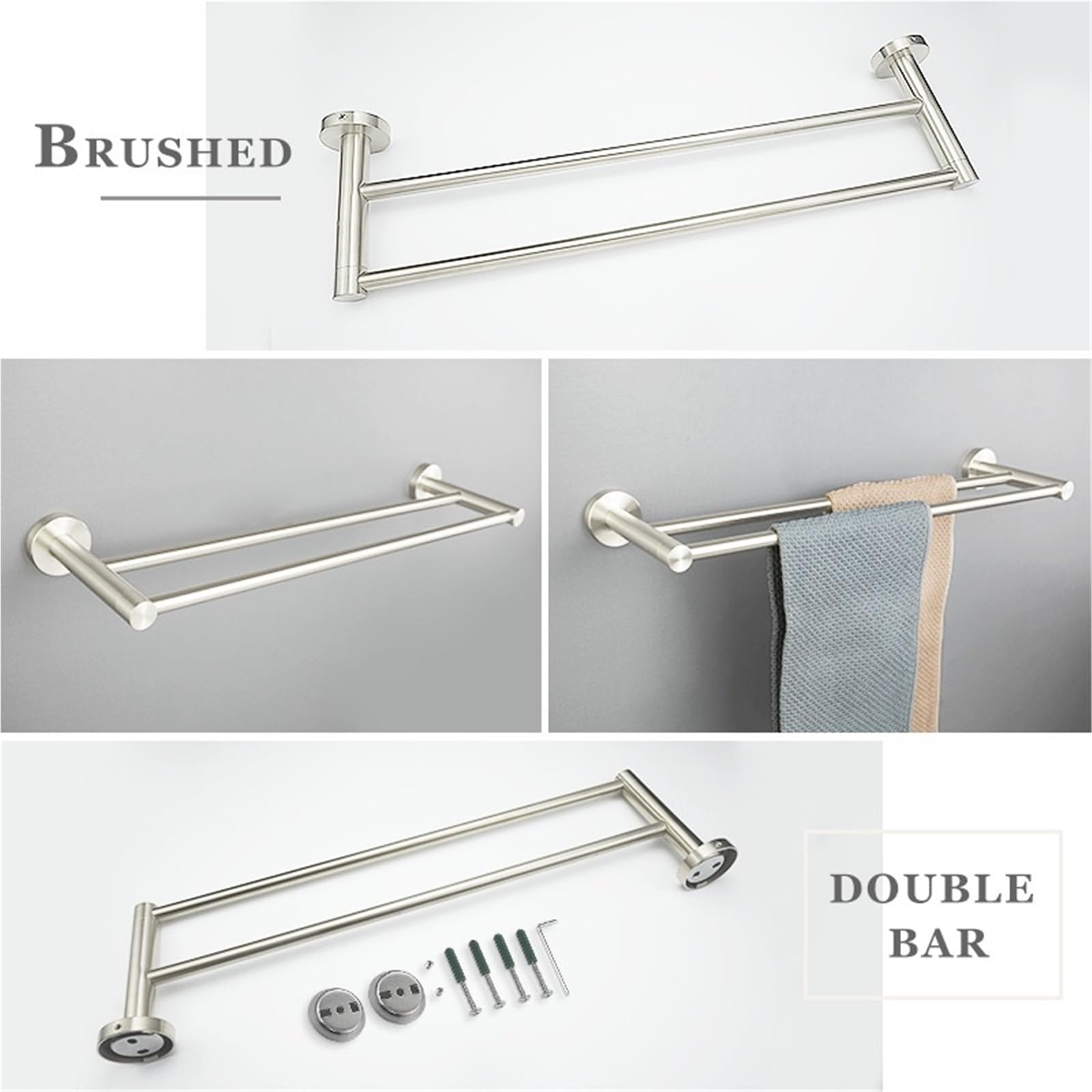 Barras de Apoyo para baños Toallero de Pared, Accesorio de baño, jabonera, toallero, Tapa para Caja de Papel higiénico(4 PCS Robe Hook)
