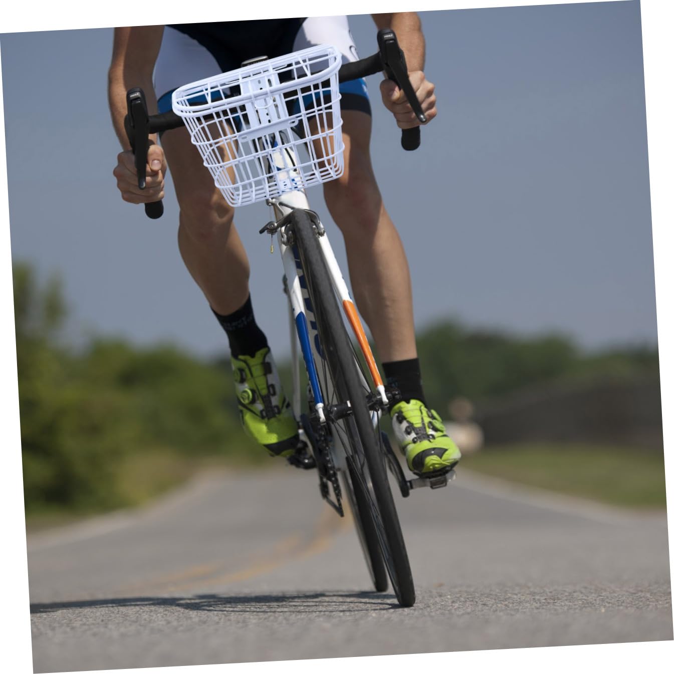 Cesta para Bicicleta de Hierro con Tapa, Cesta Delantera Gruesa y Segura para Almacenamiento en Exteriores