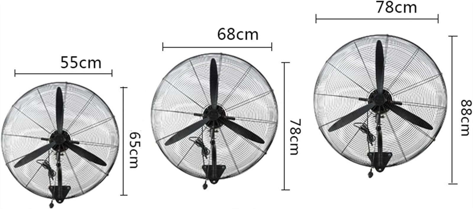 Ventilador Industrial De Pared con 3 Velocidades, Oscilación Silenciosa De 120° para Refrigeración En El Hogar Y La Oficina, 27 Pulgadas, 31 Pulgadas.