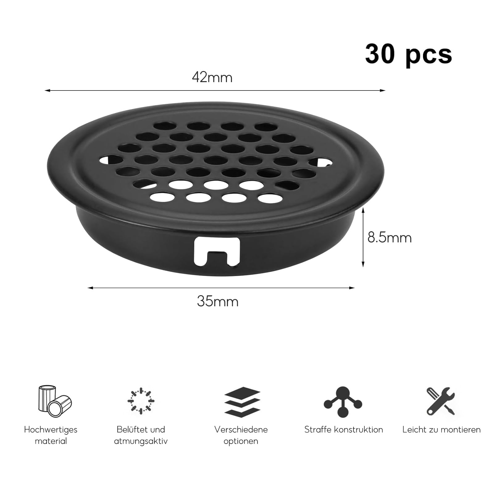 Stainless Steel Round Mesh Hole Air Vent Cover, 30 Pcs Stainless Steel Air Vent Hole - Image 2