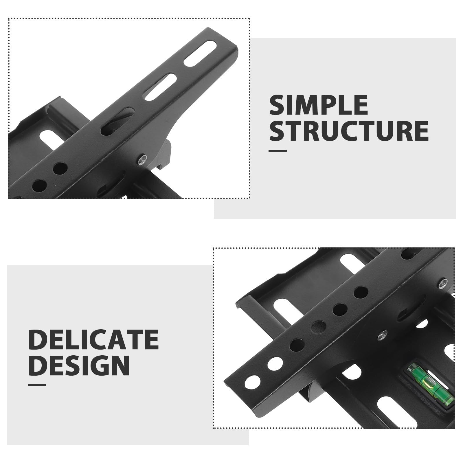 Tofficu Supporto da Parete Robusto e Affidabile Distanza Fori 200x200mm in Ferro Nero Compatibile per Tv 15-42 Pollici per Montaggio a Muro