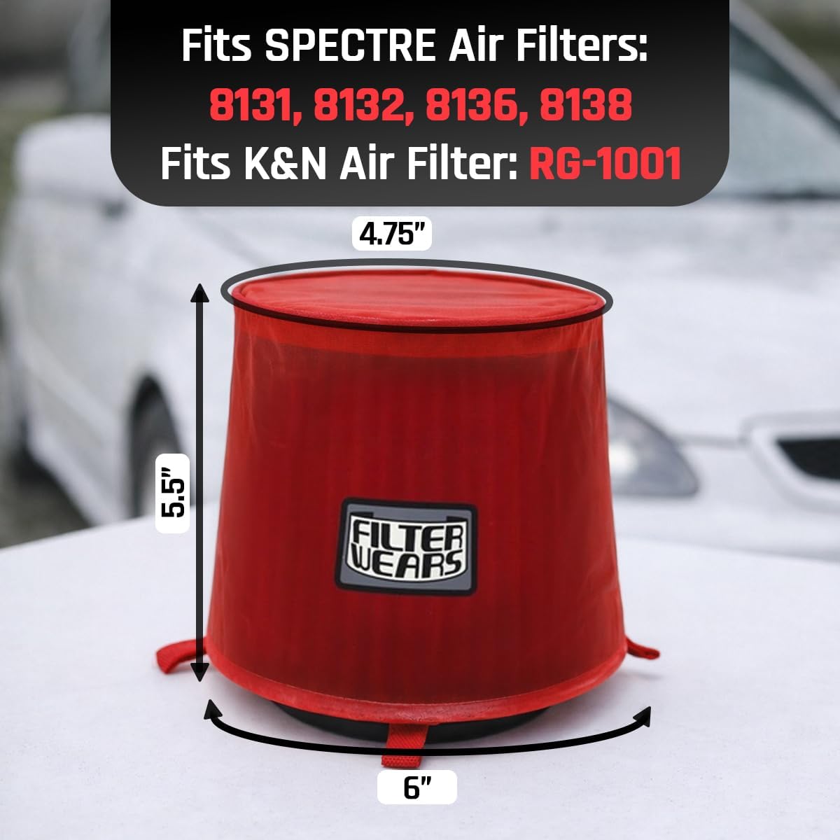 FILTERWEARS Pre-Filter F102R For SPECTRE 8131 8132 8136 8138 K&N RG-1001
