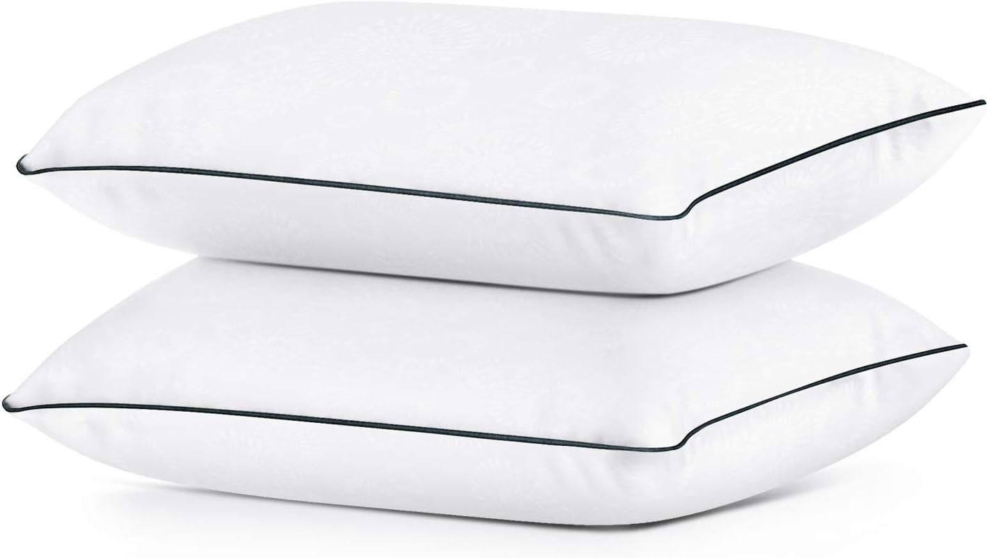 Coolzon Bed Pillows for Sleeping Standard Pillow Set of 2, Pillow Home & Hotel Collection Fluffy Pillows Soft and Firm Down Alternative Fill, 2 Pack