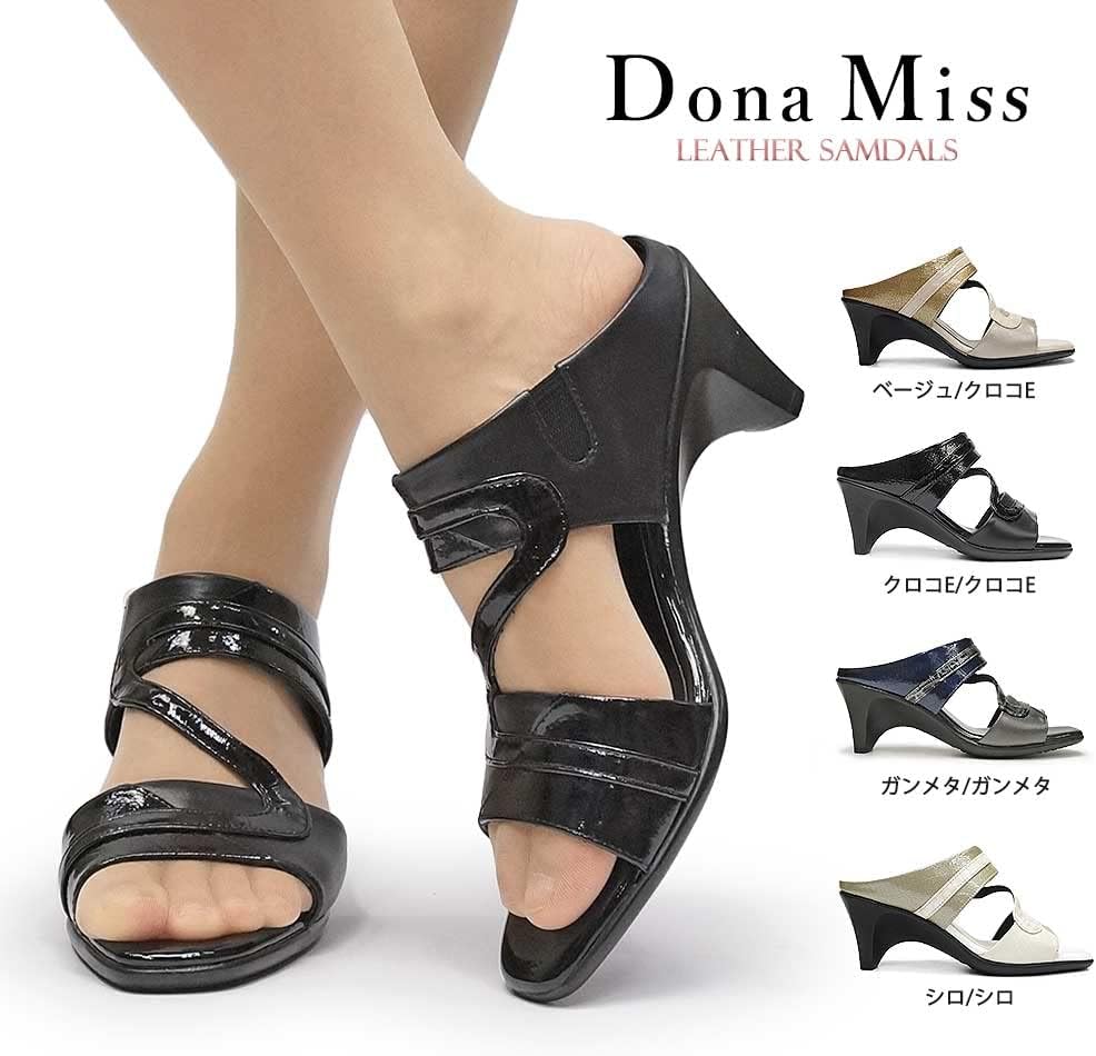 未使用 級 Dona Miss ヒール23cm ドナミス Dona Miss ドナミス Dona Miss ミュールサンダル （SV