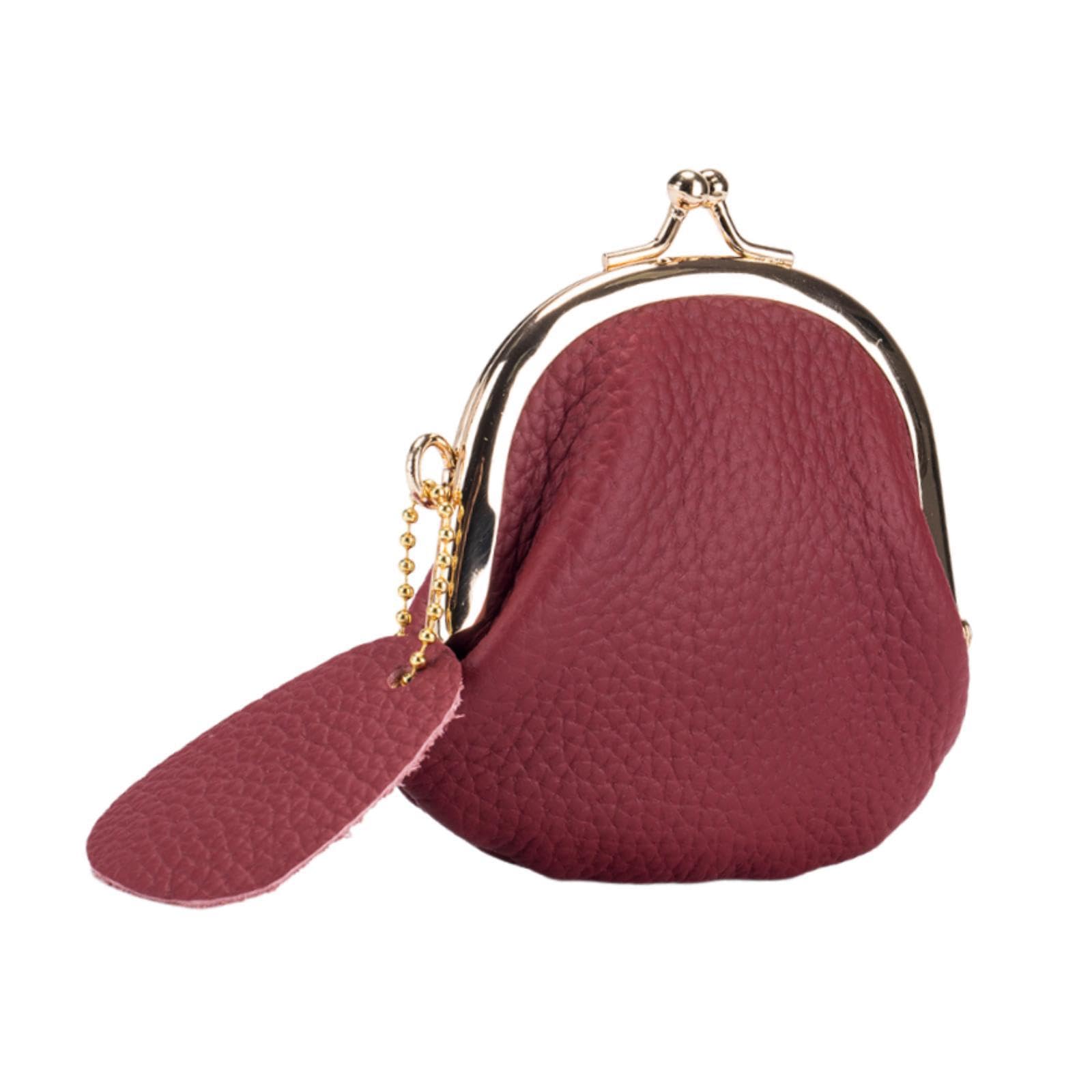 Coin Purse Women Vintage Style Kiss Lock Purse for Earphone Men Women Travel red-Clothing Shoes & Accessories - Womens Accessories - Wallets-image-9