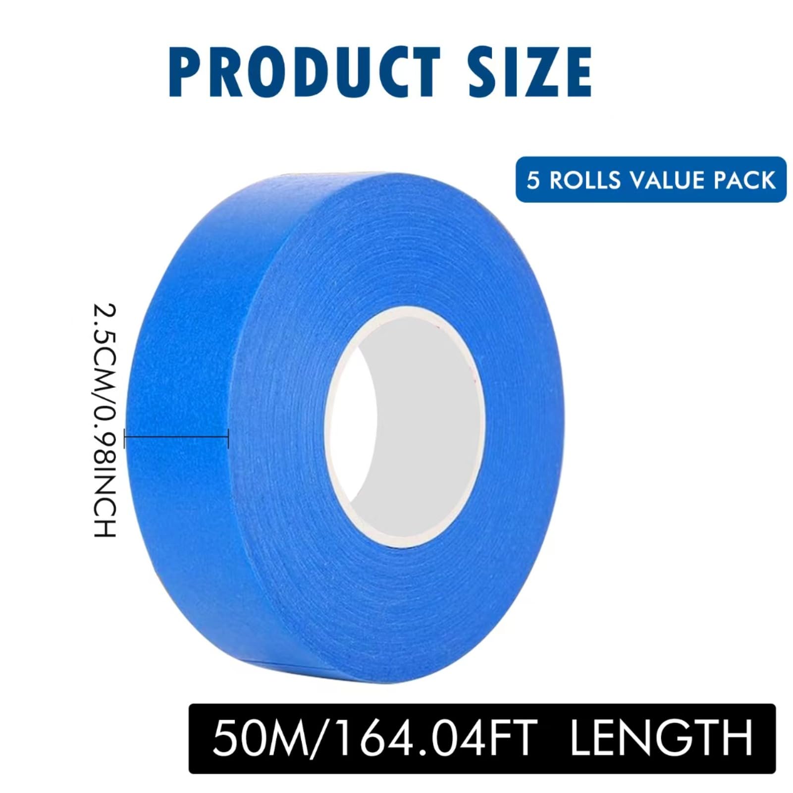 ROHMERIQUE 5 Rolls Painters Tape, 24mm x 50m High Adhesion Masking Tape, Heat & UV-Resistant, for Painting Work Renovations - Image 2