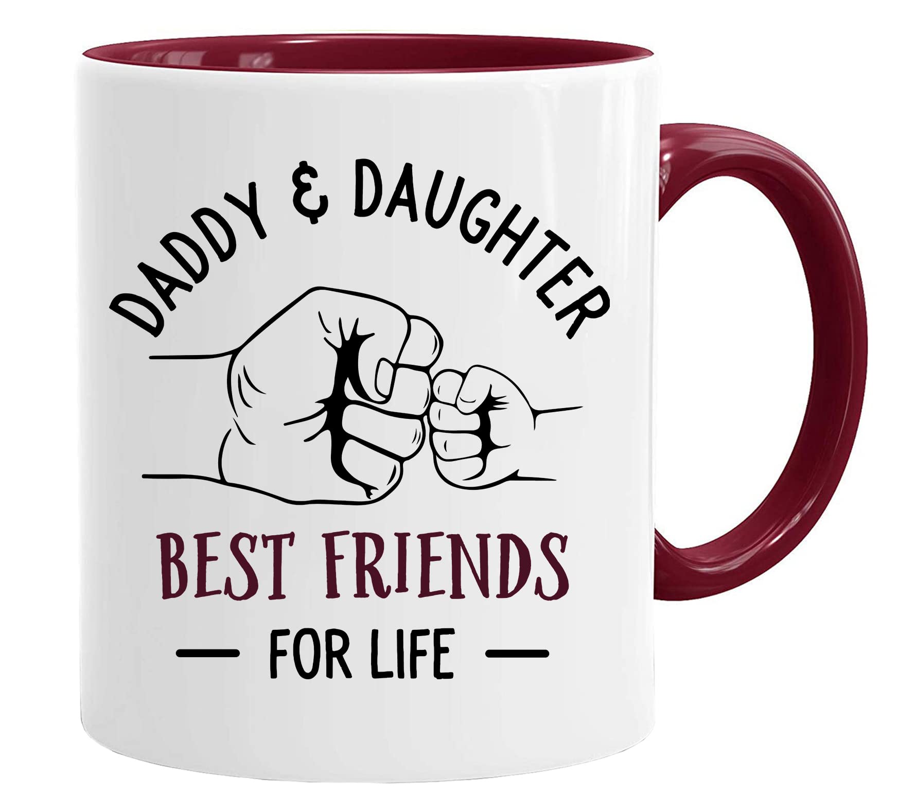 Acen Merchandise Men's Dad & Daughter Fathers Day Mug| Daddy & Daughter Mug | Coffee Tea Mug For Breakfast/Birthday Presents For Dad/Uncle/Mam, 11Oz Ceramic