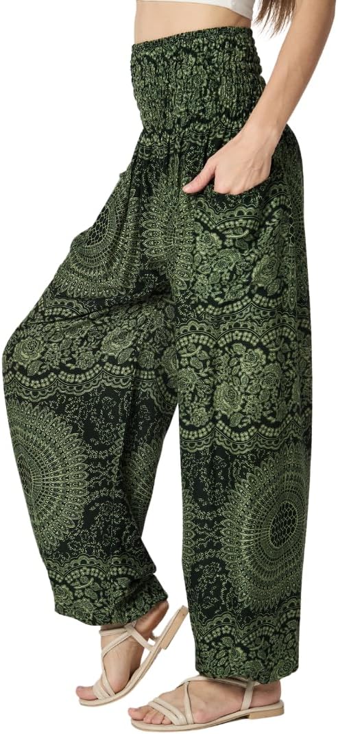 Tranquil Threads High-Waisted Boho Harem Yoga Pants for Women