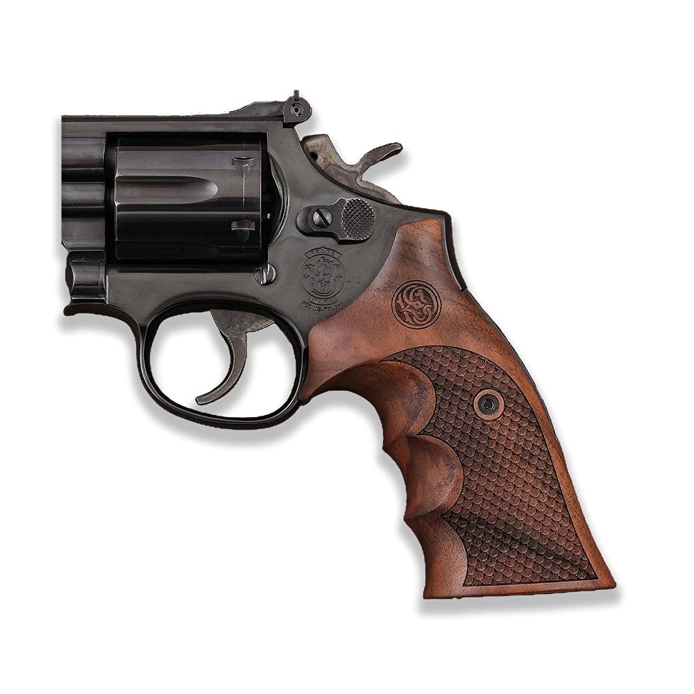 Smith Wesson N Frame Round Butt Compatible Handgun Grip Made of Walnut
