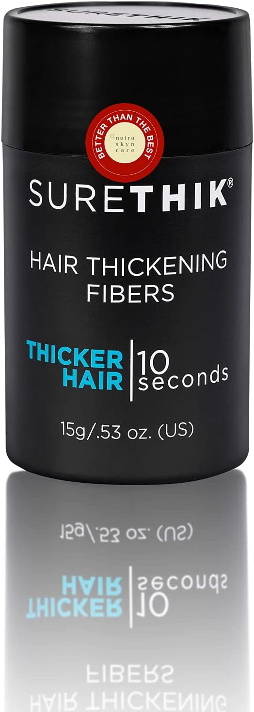 Hair Thickening Fibers - Natural - For Thicker Looking Hair - 15g (Black)