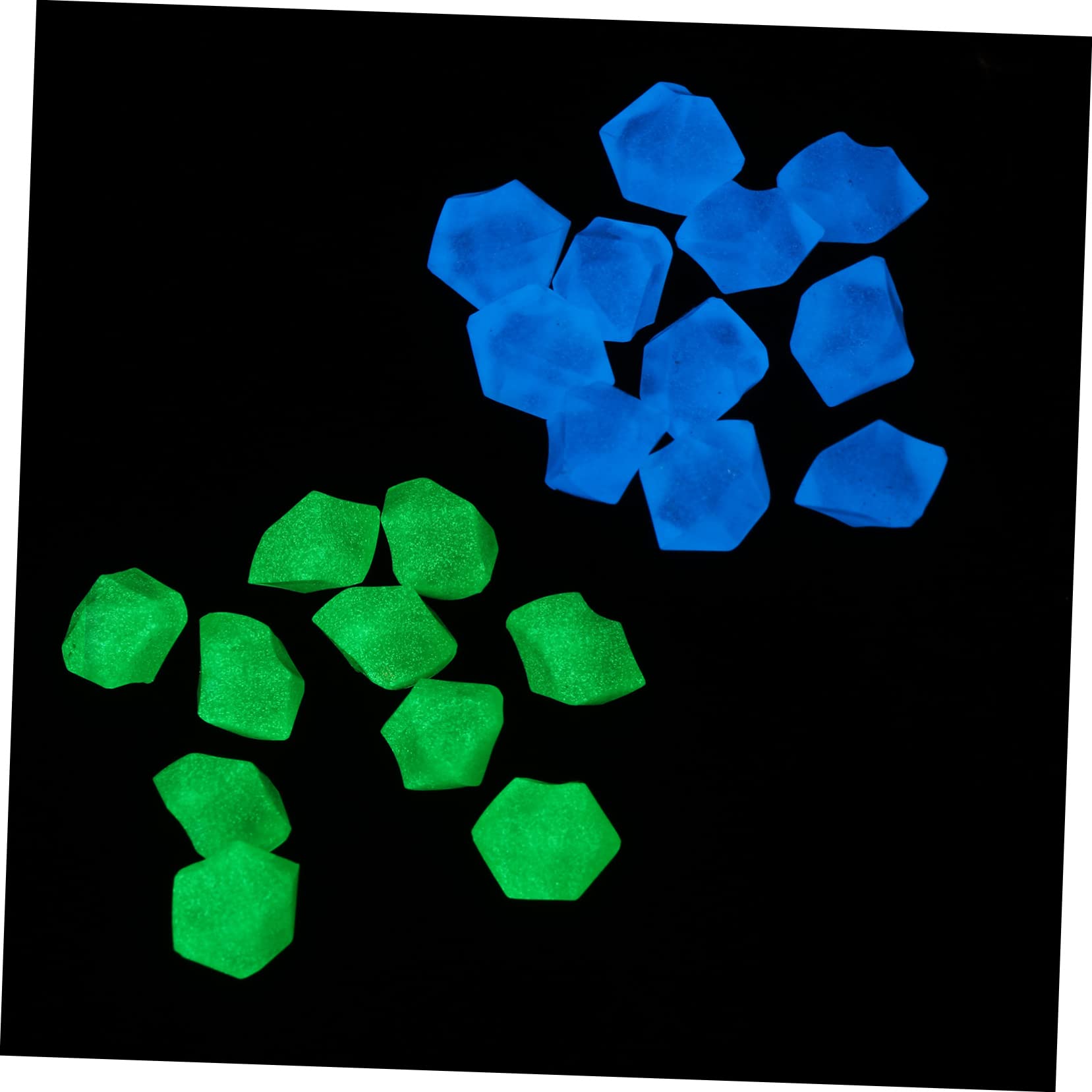HAPINARY Decorative Aquarium Resin Stones Blue Green Pebbles for Fish Tank Ornament 300pcs Set